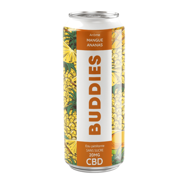 Buddies-Mangue-Ananas-cbd-france-pas-cher-eau-petillante